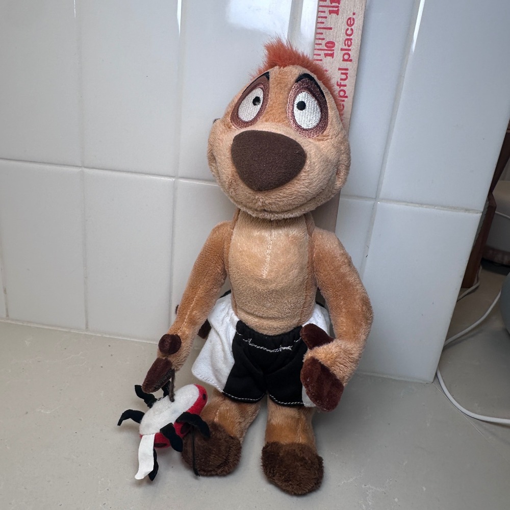 The Lion King Timon Plush Doll 10" Bug Snack Black Shorts‎ Disney - Picture 6 of 8
